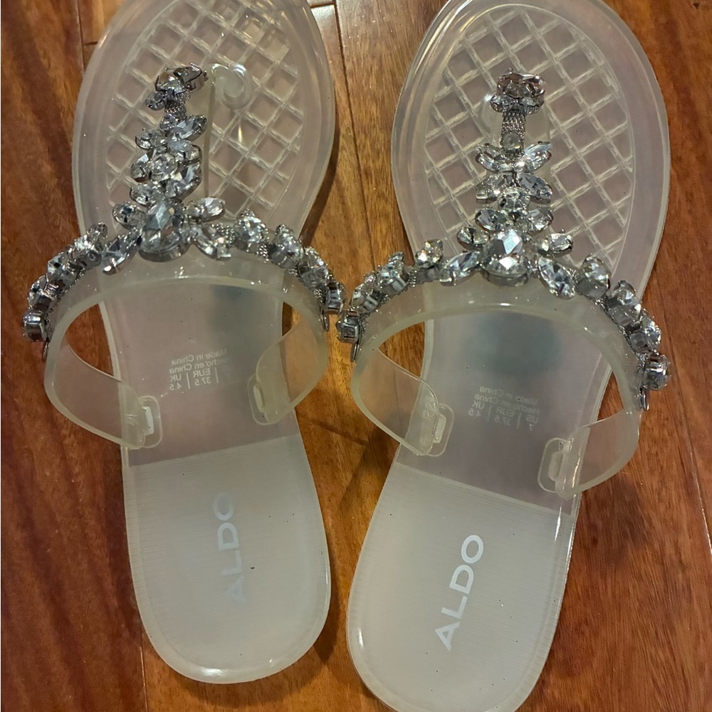Aldo Women's Clear Crystal Embellished Sandals